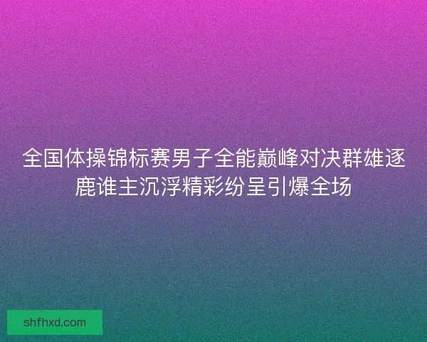 全国体操锦标赛男子全能巅峰对决群雄逐鹿谁主沉浮精彩纷呈引爆全场